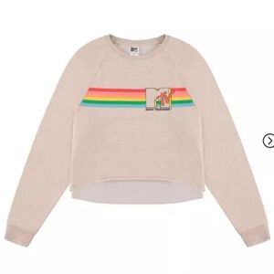 MTV Women's Rainbow Logo Sweatshirt - Cream